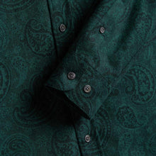 Paisley Jacquard Flannel Shirt green Portuguese Flannel