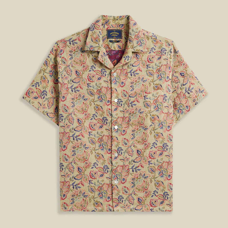 Tapestry Flowers S/S Shirt pastel yellow multi Portuguese Flannel