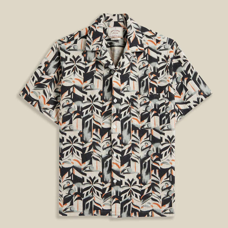 Viva S/S Shirt multi ivory/black/orange Portuguese Flannel
