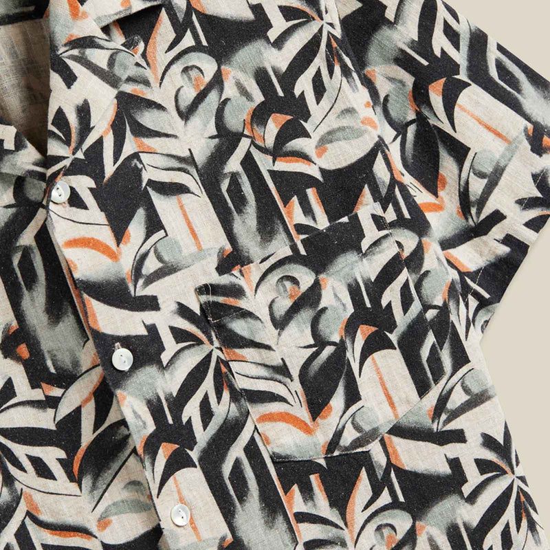 Viva S/S Shirt multi ivory/black/orange Portuguese Flannel
