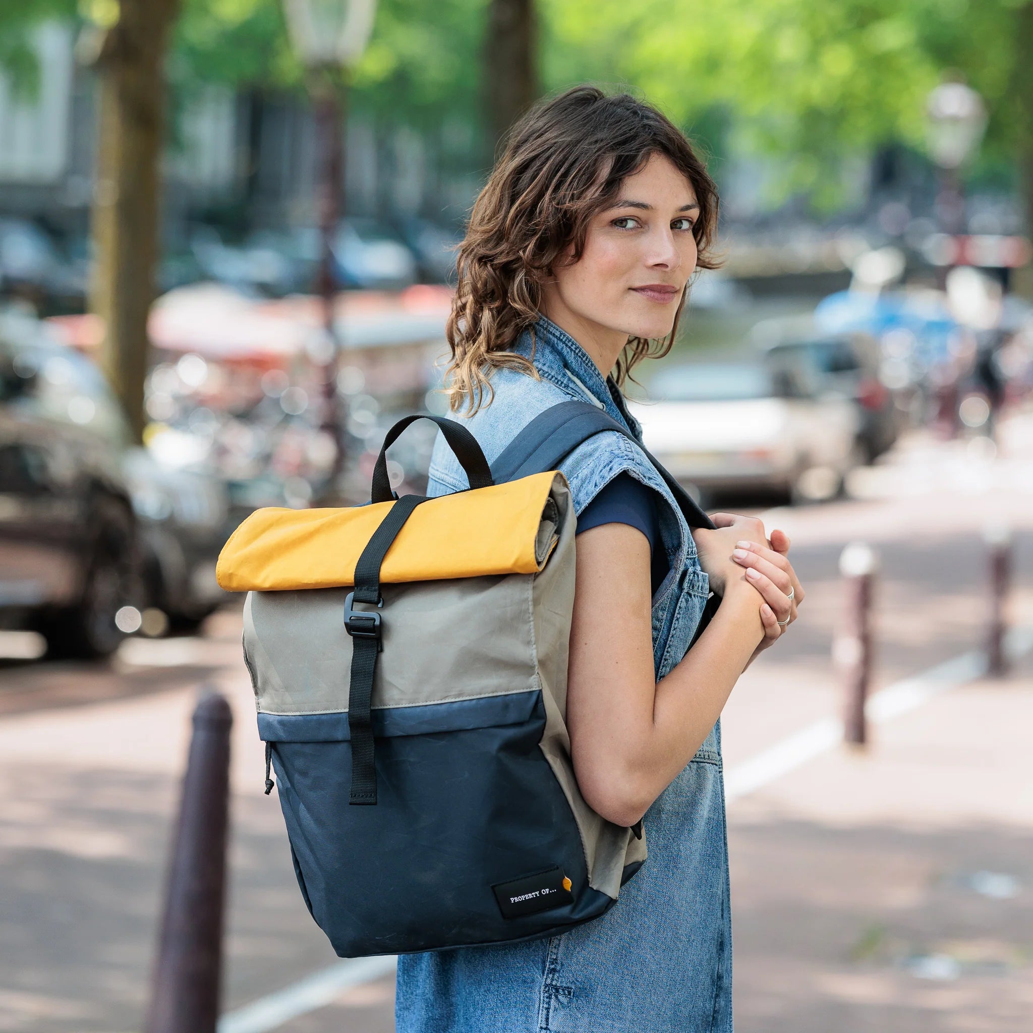 Bob Foldable Backpack yellow/khaki/navy