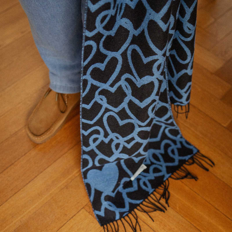 Affection Knit Scarf black/blue Rotholz