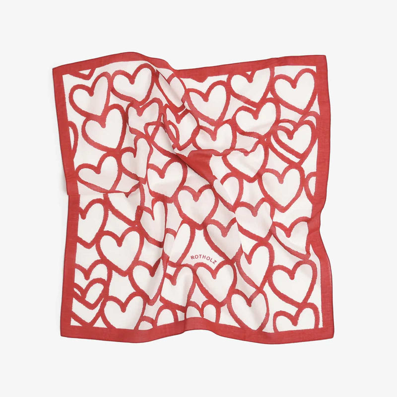 Bandana Red Hearts Rotholz