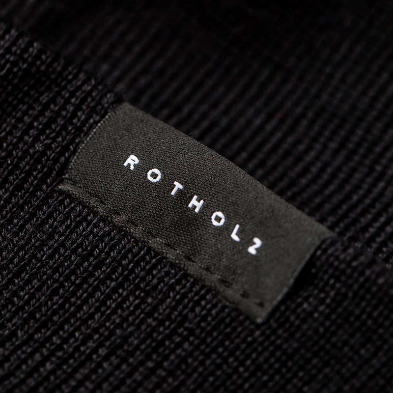 Classic Ribbed Beanie black Rotholz