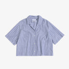 Cropped Bowling Shirt blue stripe Rotholz