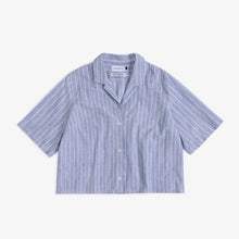 Cropped Bowling Shirt blue stripe Rotholz