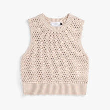 Cropped Knit Vest natural white Rotholz