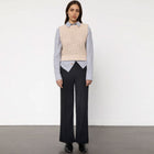 Cropped Knit Vest natural white Rotholz