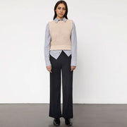 Cropped Knit Vest natural white Rotholz
