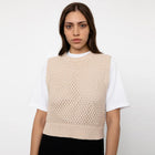 Cropped Knit Vest natural white Rotholz