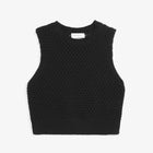 Cropped Knit Vest true black Rotholz