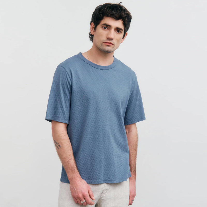 Dotted T-Shirt stone blue Rotholz