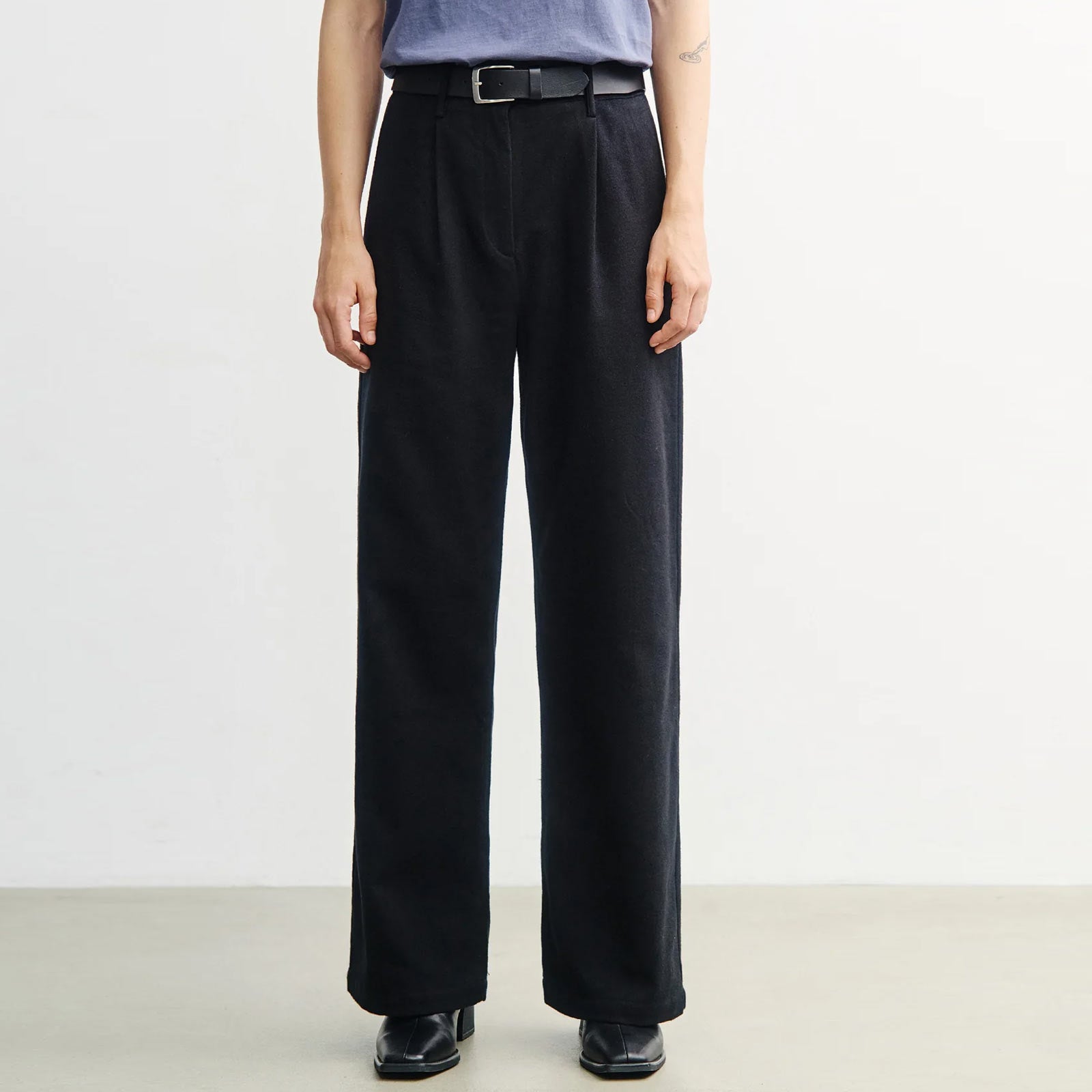 Flannel Pantalone true black