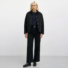 Flannel Quilt Jacket black hearts Rotholz