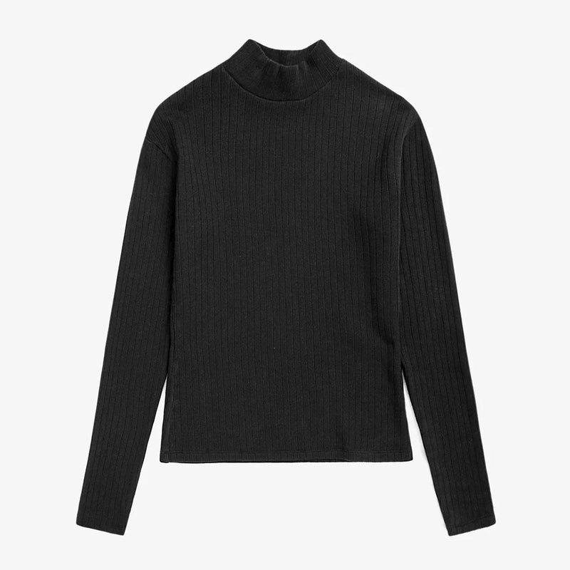 Heavy Ribbed Longsleeve true black Rotholz
