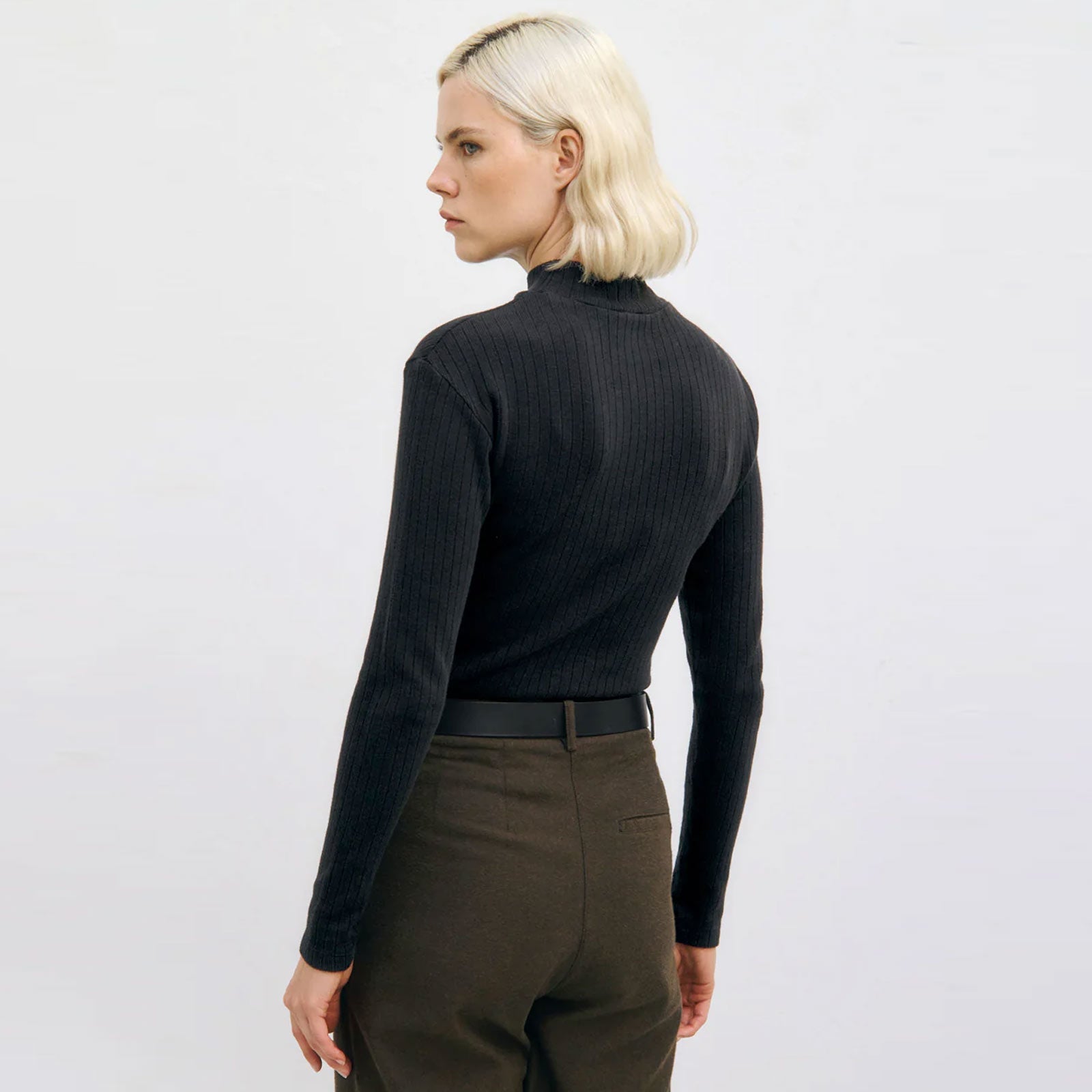 Heavy Ribbed Longsleeve true black Rotholz