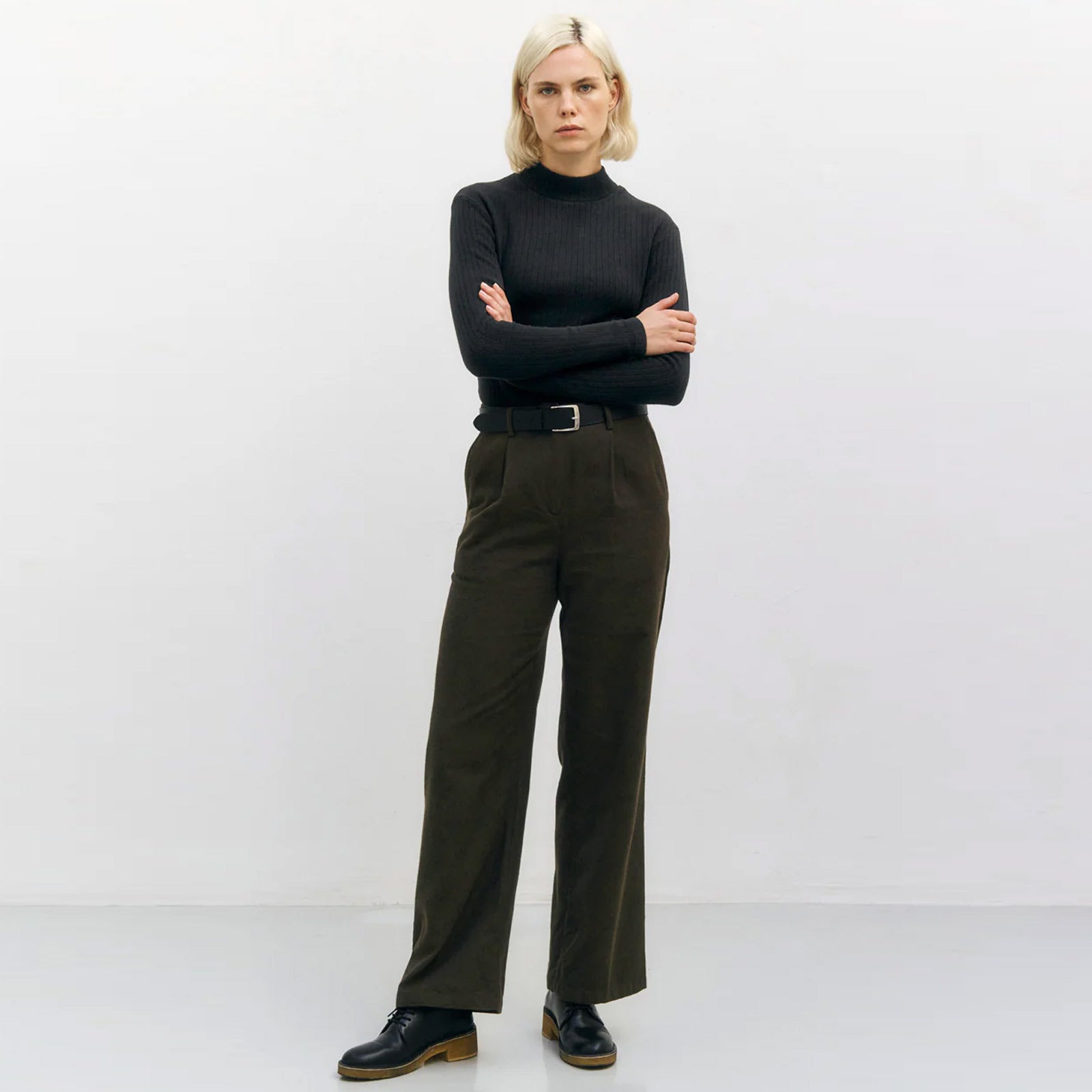 Heavy Ribbed Longsleeve true black Rotholz