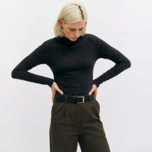 Heavy Ribbed Longsleeve true black Rotholz