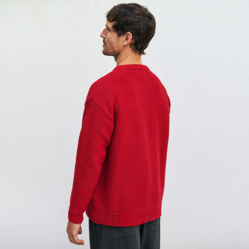 Loose Knit Jumper bright red Rotholz