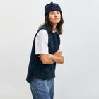 Oversized Vest dark aquarell Rotholz