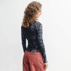 Pin-tucked Longsleeve black tie dye