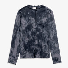 Pin-tucked Longsleeve black tie dye