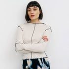 Pin-tucked Longsleeve natural white