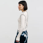 Pin-tucked Longsleeve natural white