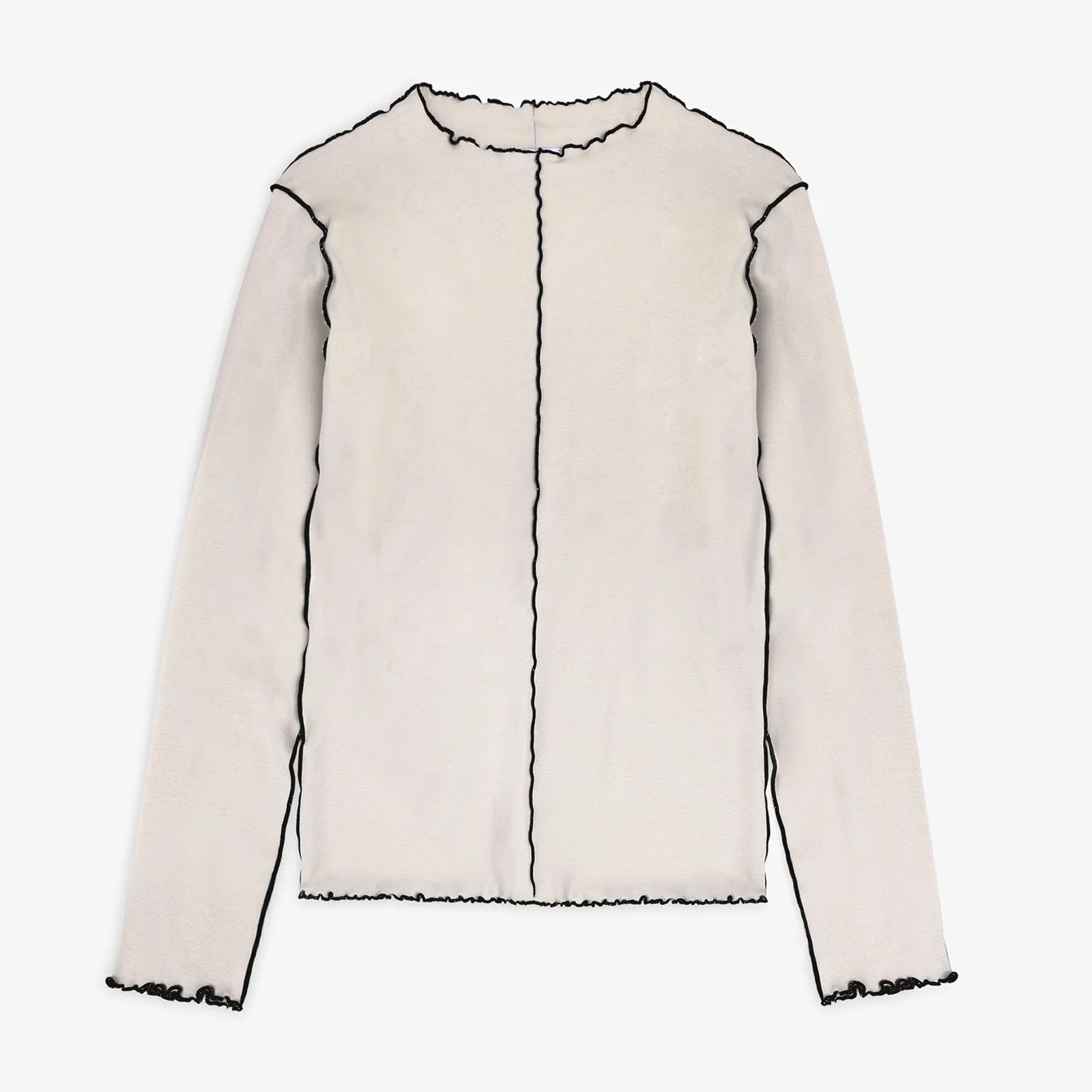Pin-tucked Longsleeve natural white