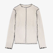 Pin-tucked Longsleeve natural white