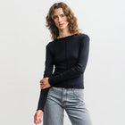 Pin-tucked Longsleeve true black
