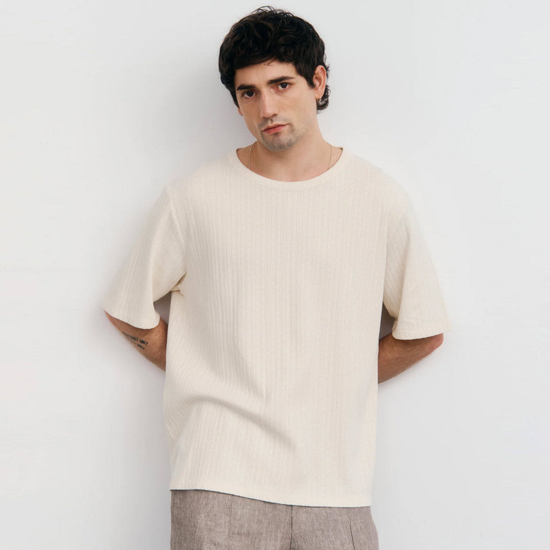 Ribbed T-Shirt natural undyed Rotholz