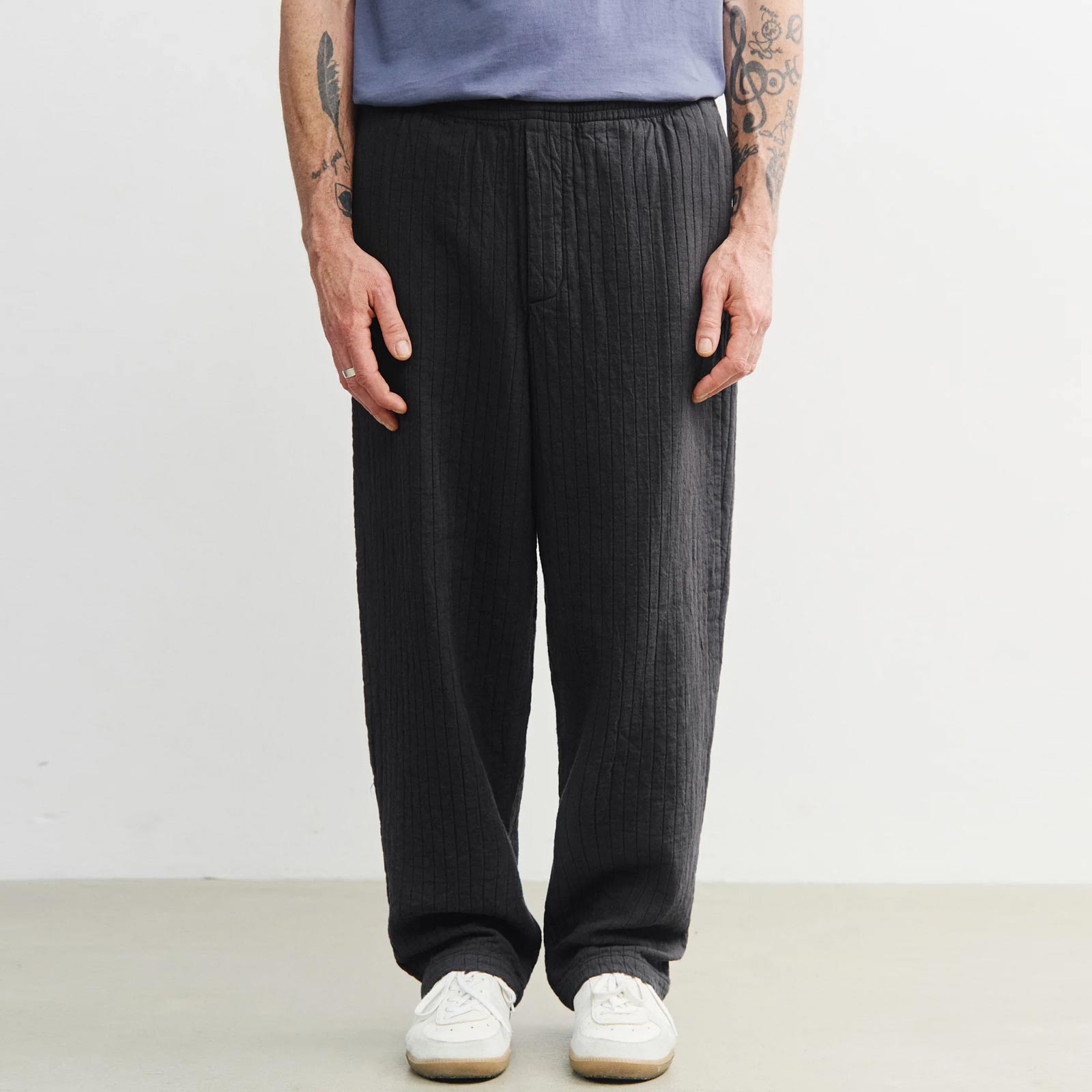 Ribbed Wide Pant faded black