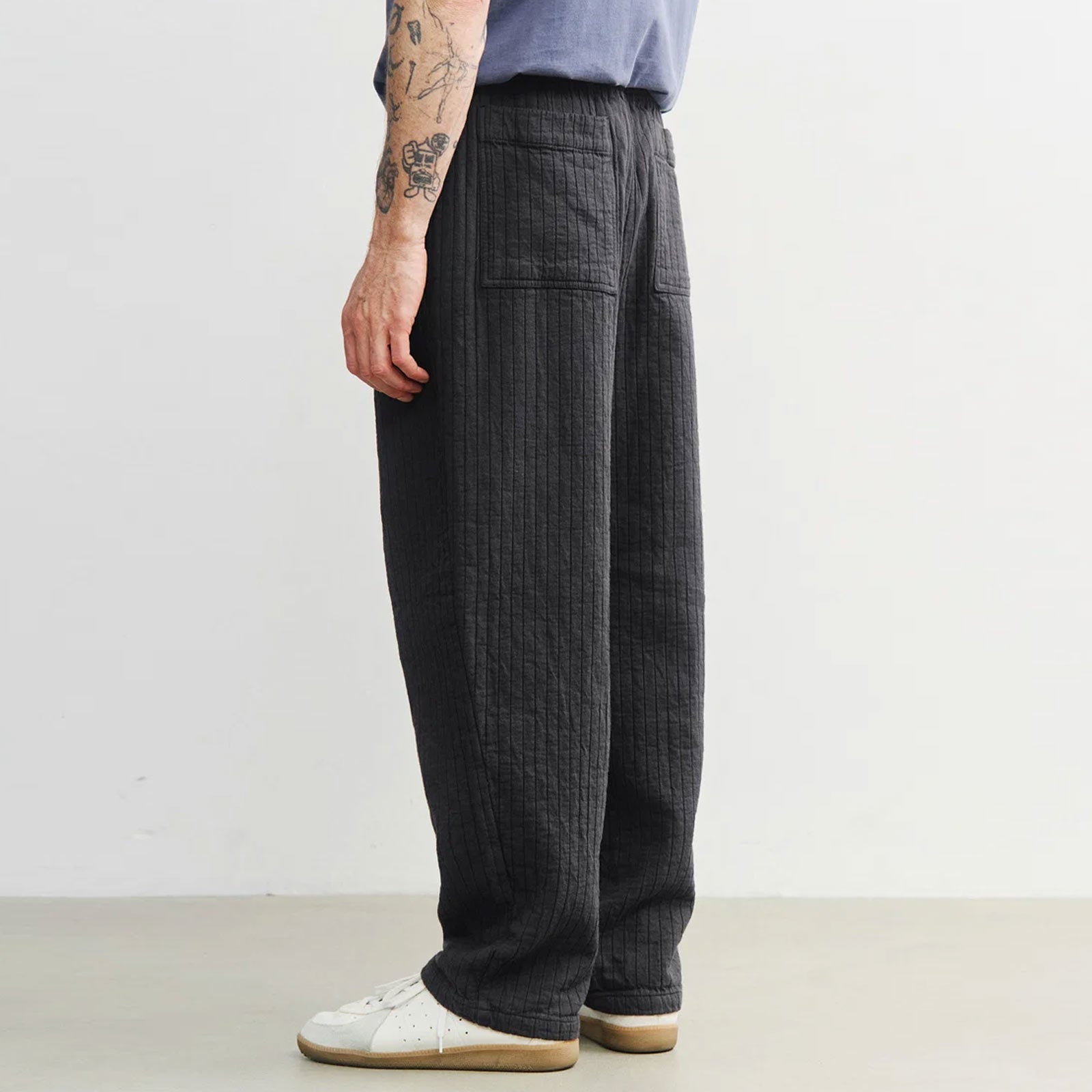 Ribbed Wide Pant faded black