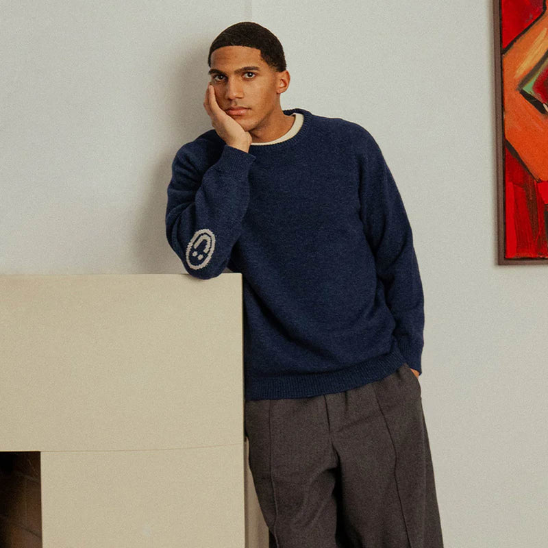 Smiling Knit Jumper blue melange Rotholz