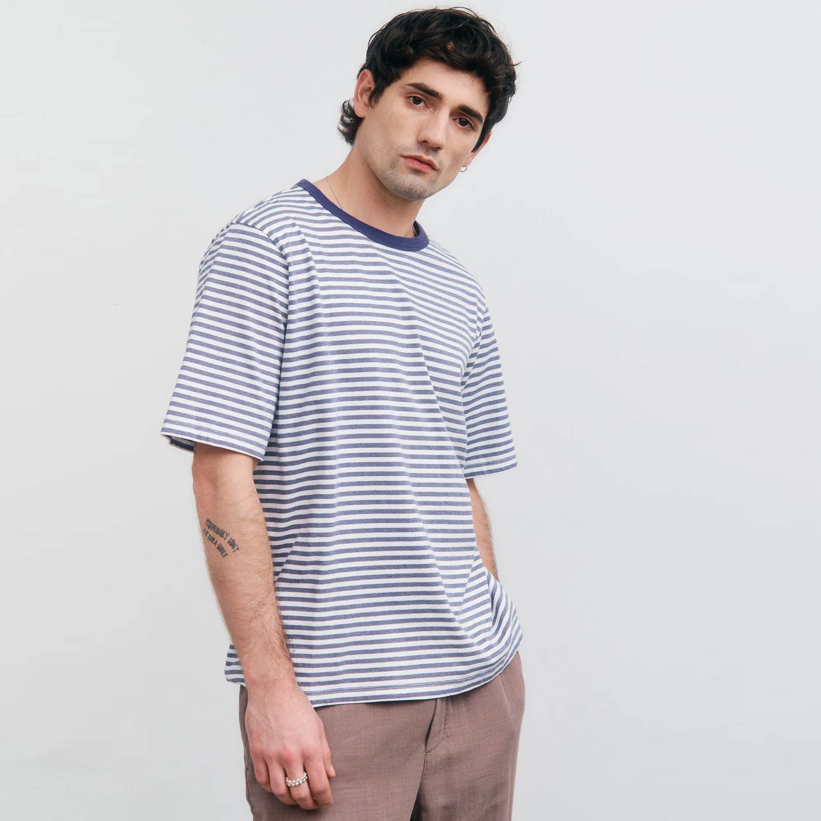 Striped T-Shirt blue stripe Rotholz
