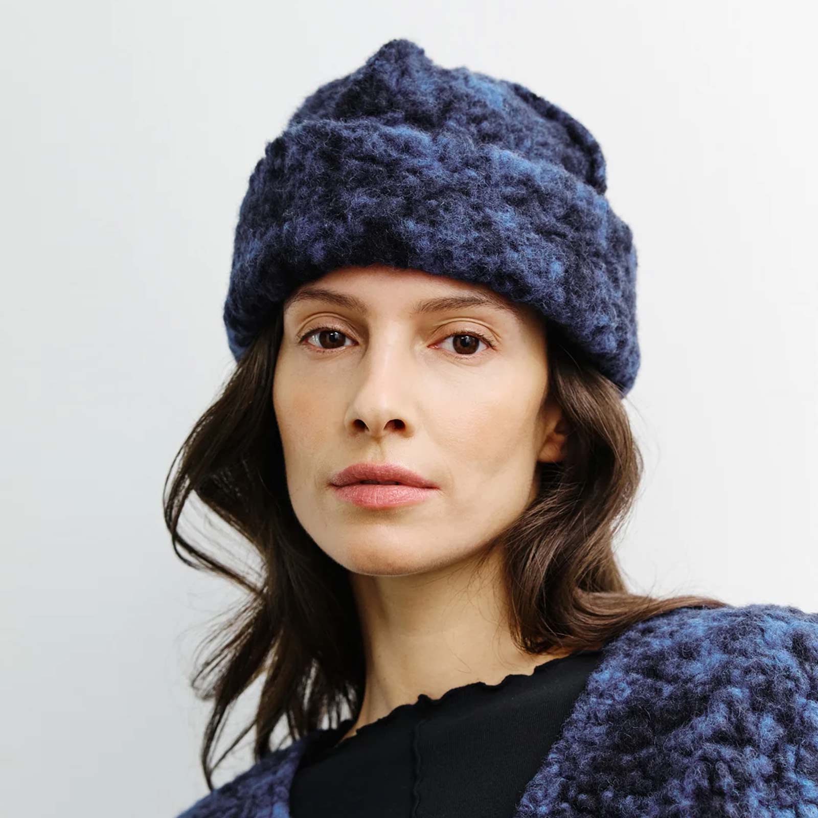 Toque Wool Blend Beanie blue marled