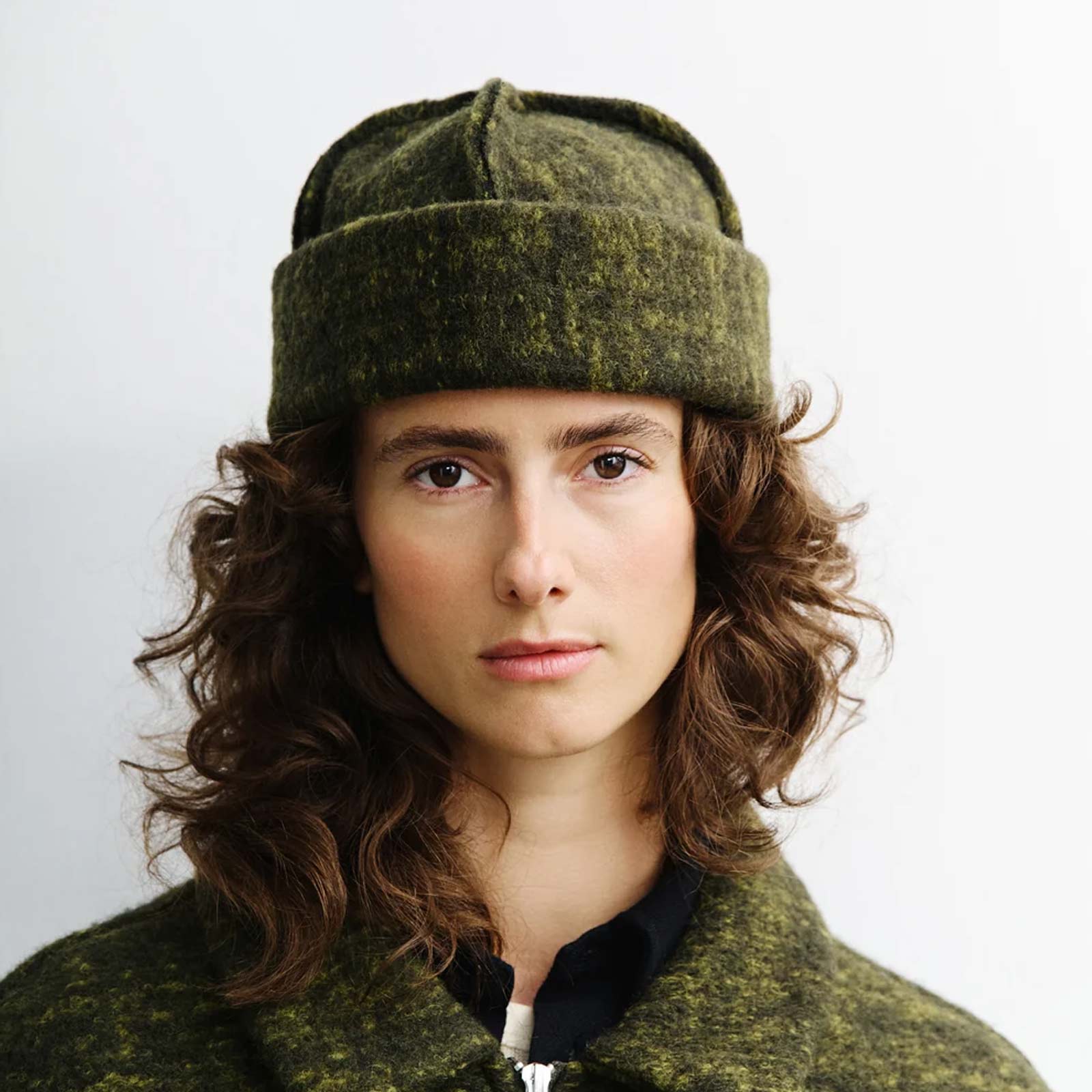 Toque Wool Blend Beanie speckled green