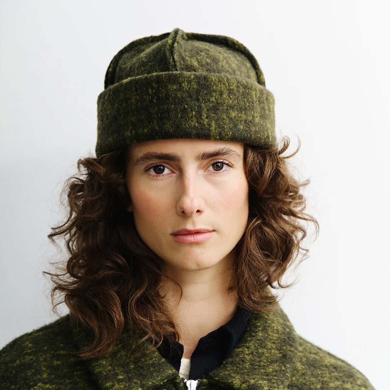 Toque Wool Blend Beanie speckled green
