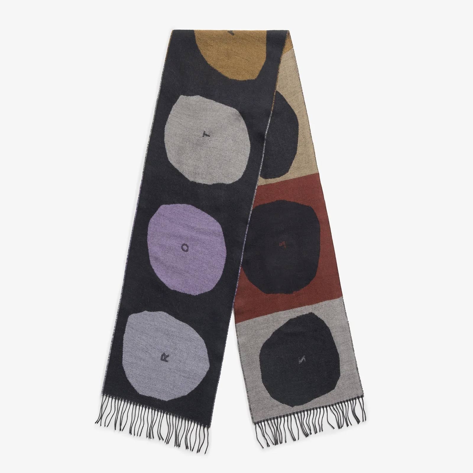 Woven Merino Scarf earth bubbles