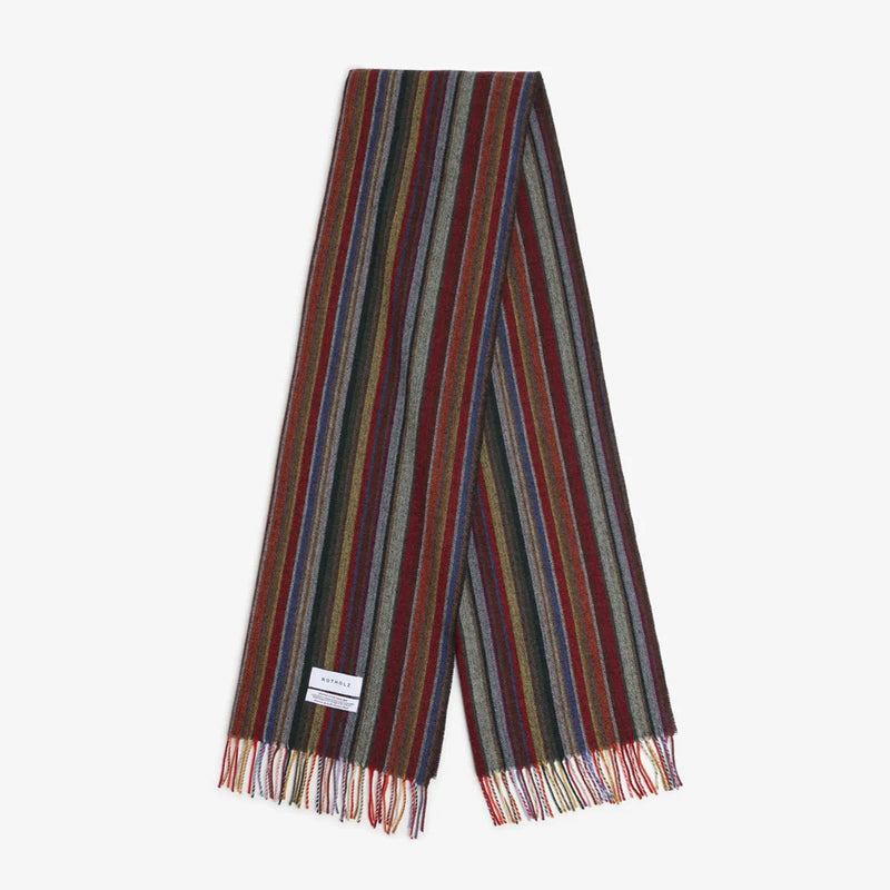 Woven Merino Scarf multi stripe Rotholz