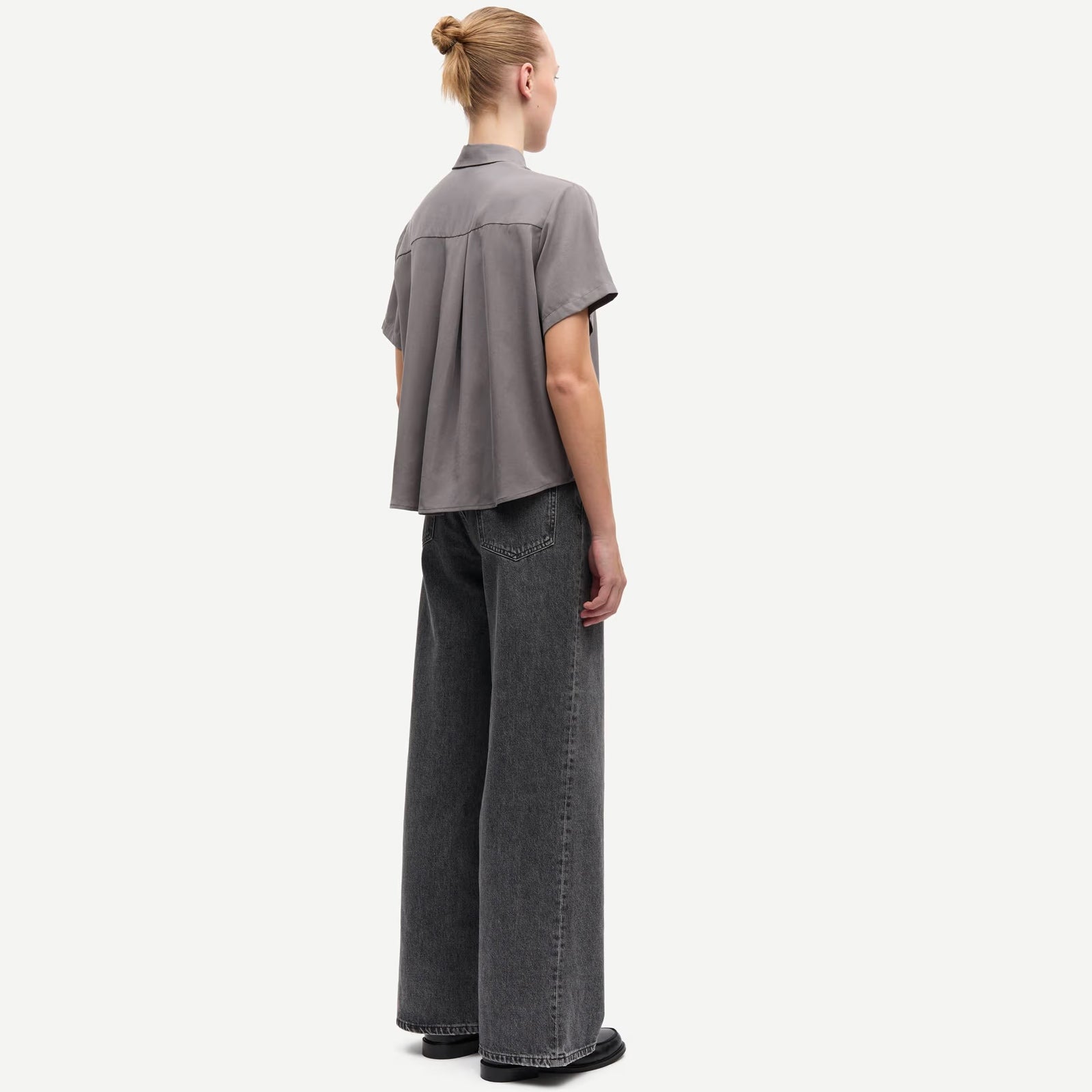 Mina SS Shirt 14028 dark gull gray Samsoe Samsoe