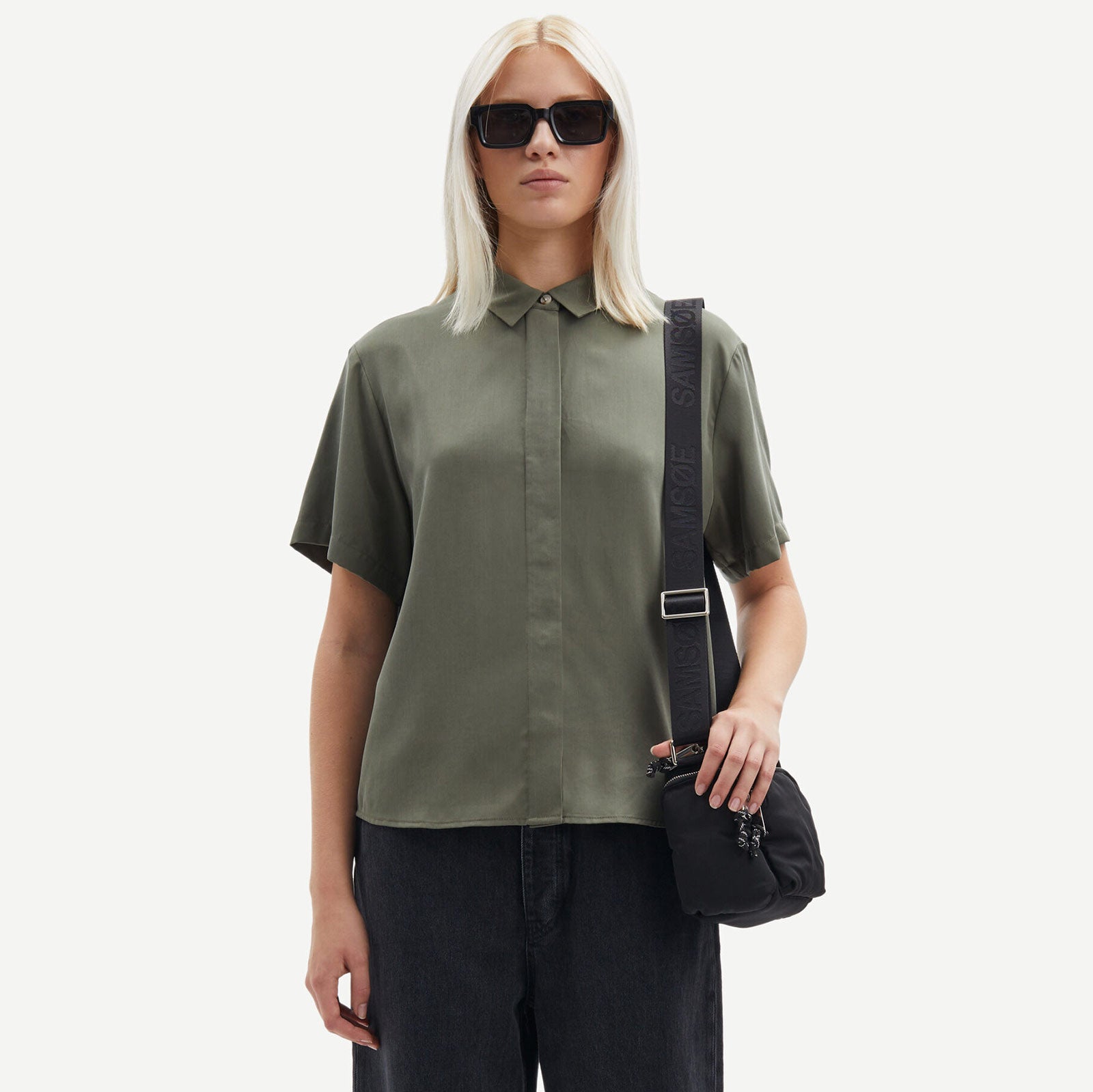 Mina ss Shirt 14028 dusty olive