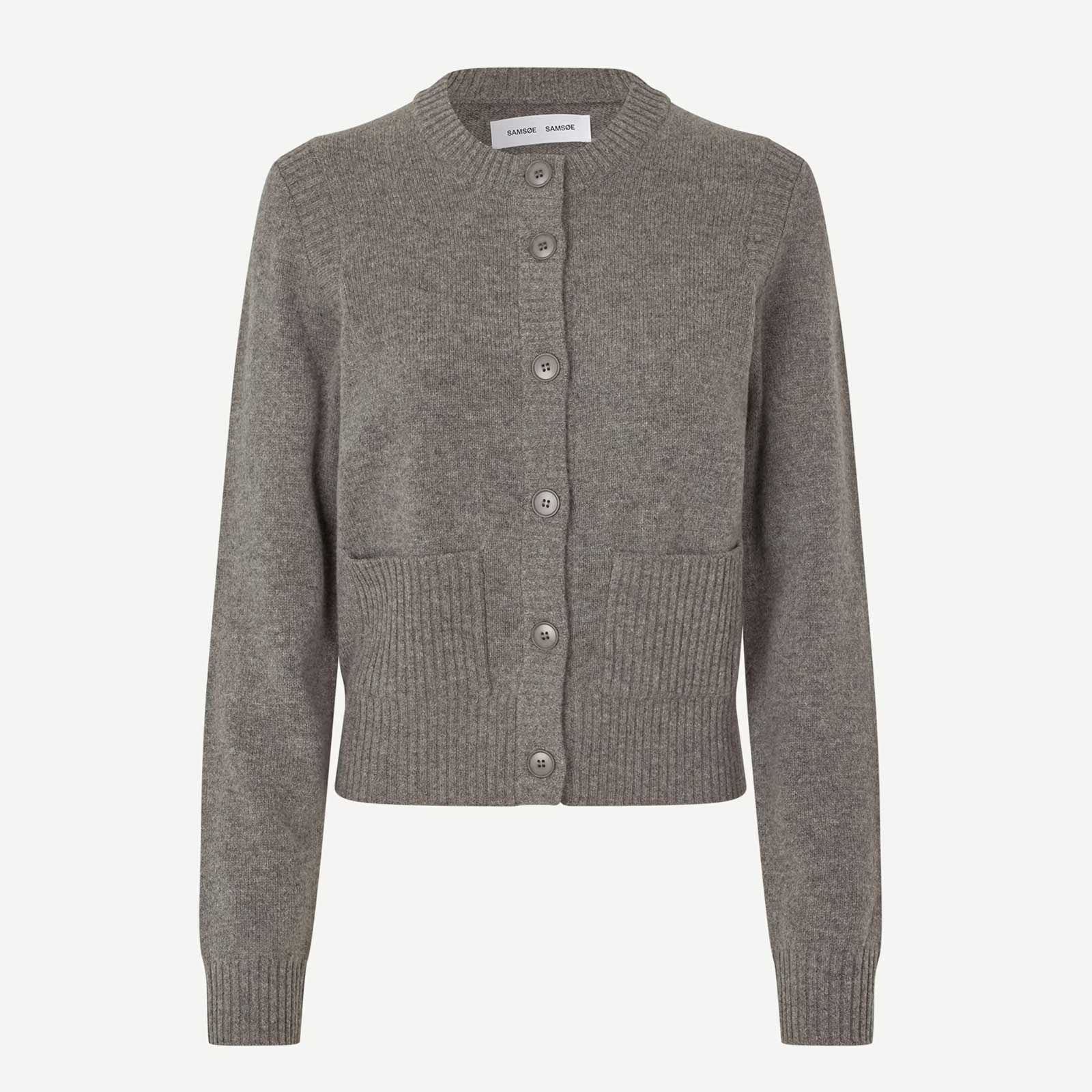 Saelif Short Cardigan 15010 dark grey mel. Samsoe Samsoe
