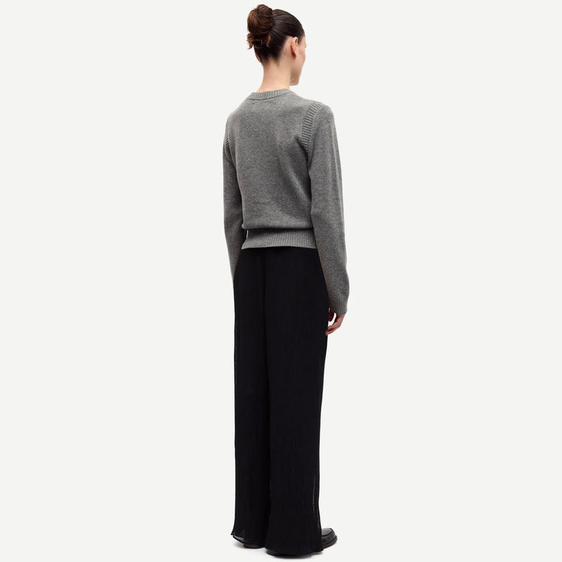 Saelif Short Cardigan 15010 dark grey mel. Samsoe Samsoe