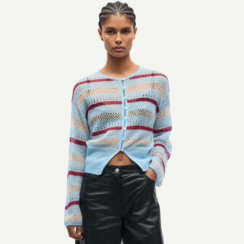 Sahera Cardigan blue multi st. Samsoe Samsoe
