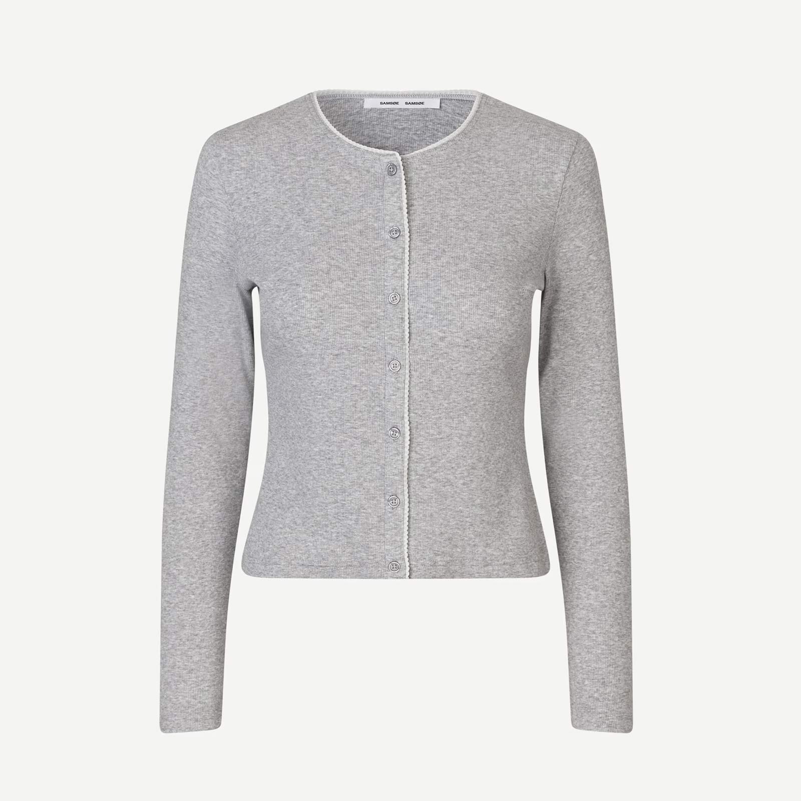 Sajune LS Cardigan 7542 light grey mel Samsoe Samsoe