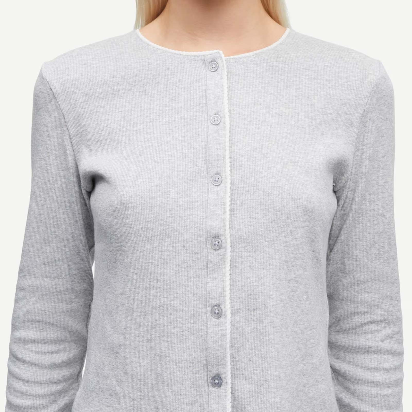 Sajune LS Cardigan 7542 light grey mel Samsoe Samsoe