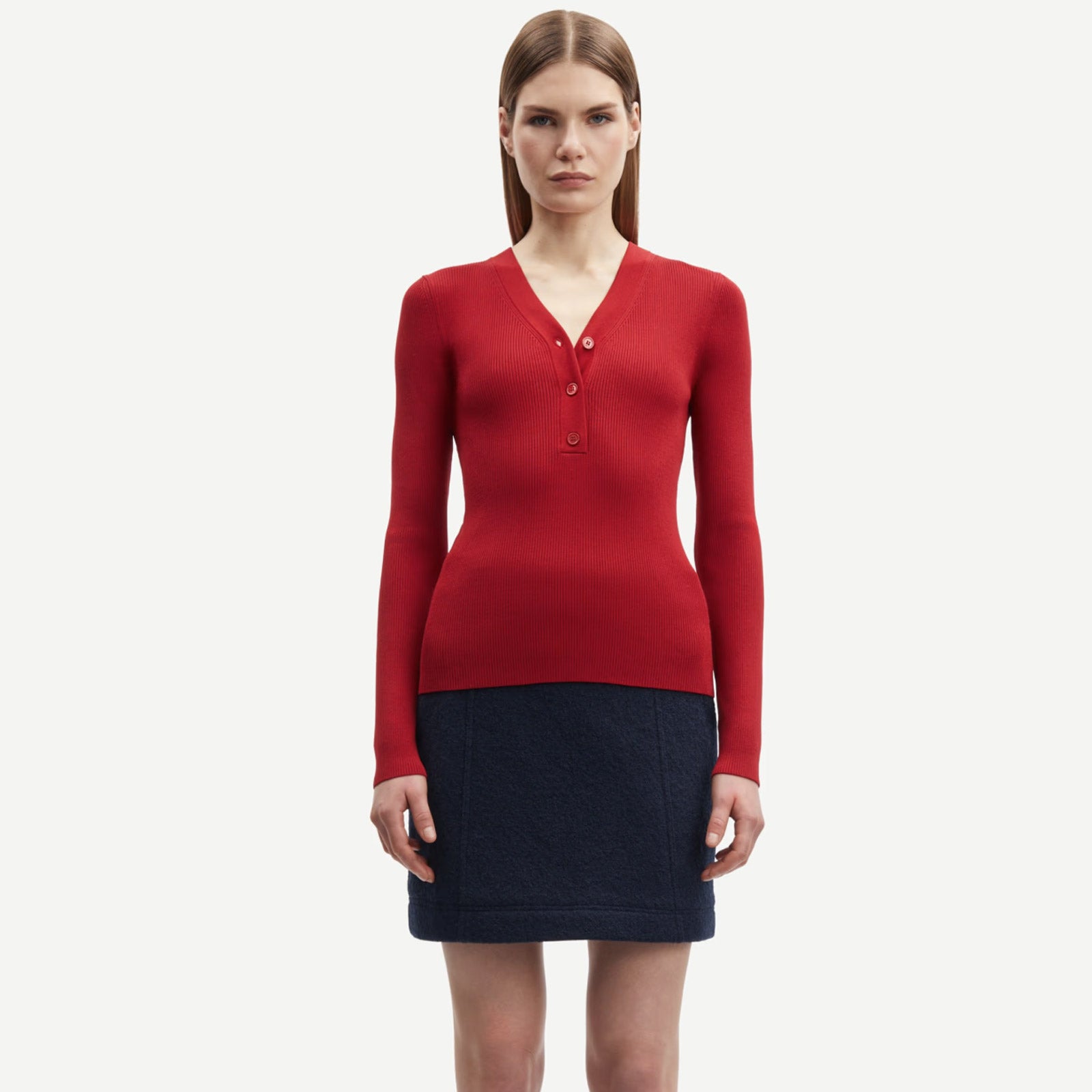 Saleonore V-Neck Jumper scarlet sage