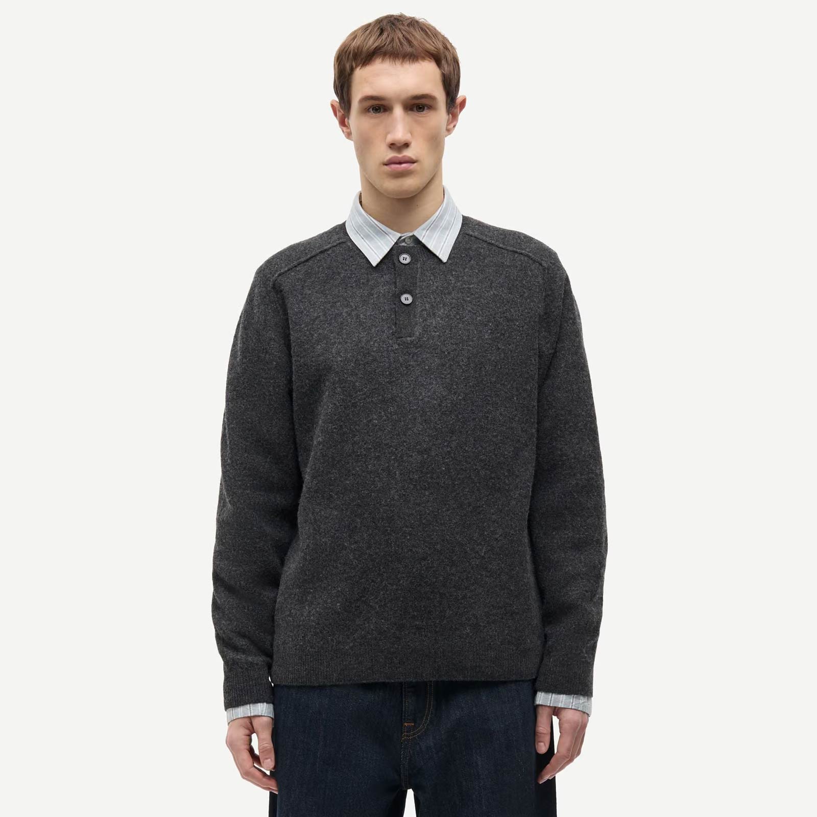 Sarick sweater 15561 dark grey melange